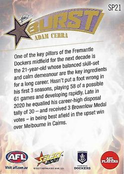 2021 Select AFL Footy Stars - Starburst Caricatures Fire #SP21 Adam Cerra Back